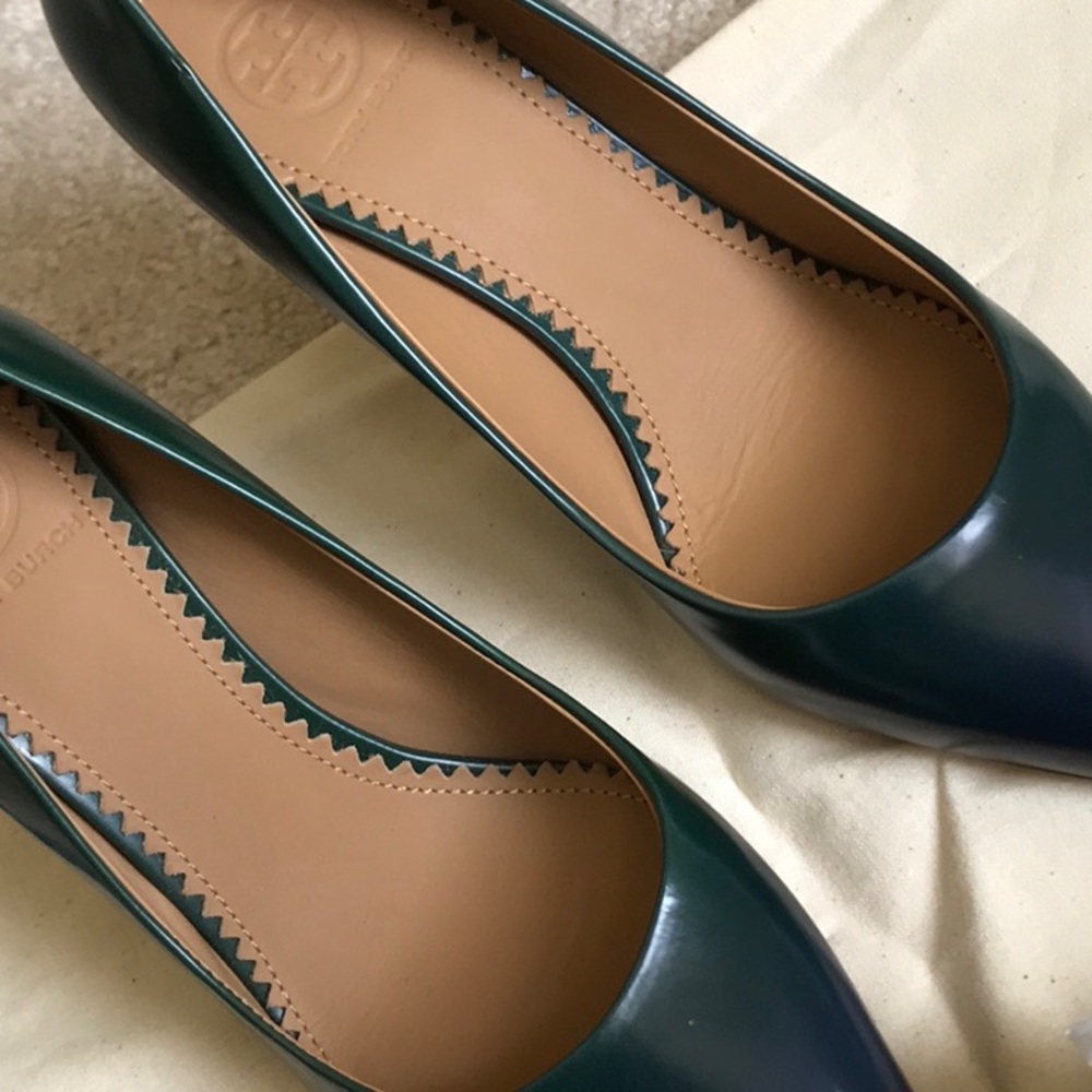 TORY BURCH Penelope Ombre Pointy Toe Pump in Green/Blue - Picture 12 of 16